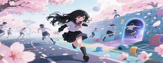 樱花少女跑酷游戏宣传图