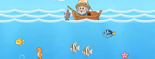 海上渔夫钓鱼游戏宣传图