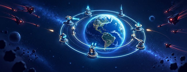 环形塔防保卫地球宣传图