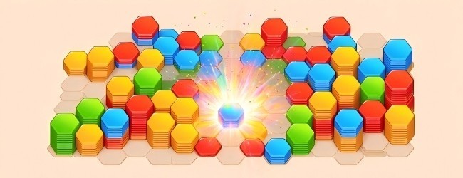 堆叠合成六角宣传图