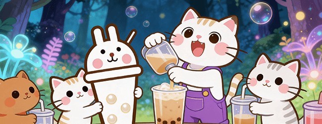 喵呜奶茶屋宣传图