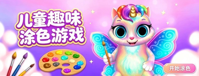 儿童趣味涂色游戏宣传图