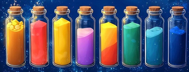 彩色瓶子倒水游戏宣传图