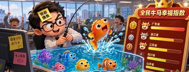 带薪撸鱼宣传图