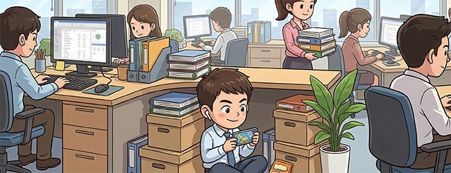 办公室躺平求生宣传图