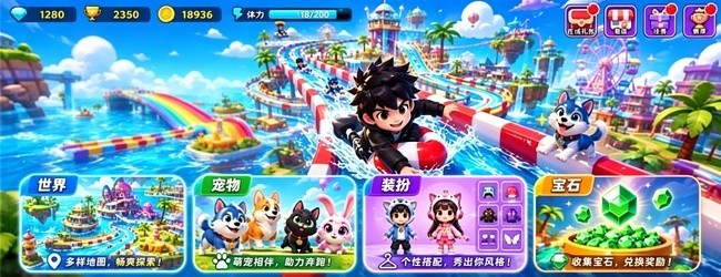 水上乐园冲浪游戏宣传图