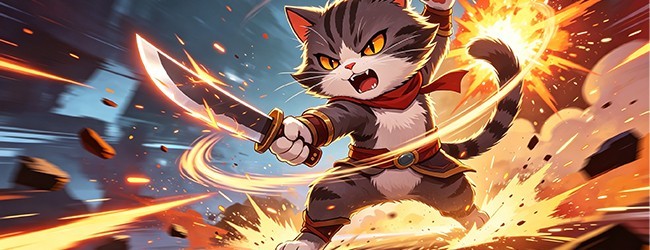 冒险猫旋转刀解压打怪宣传图