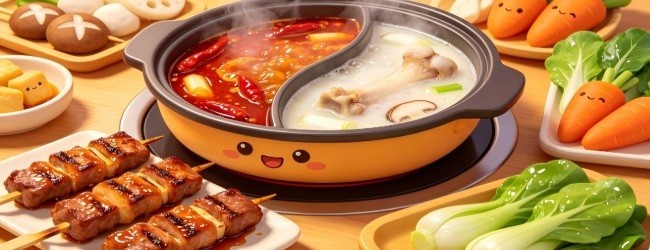 开个火锅烧烤店宣传图